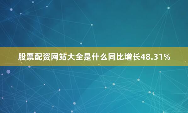股票配资网站大全是什么同比增长48.31%